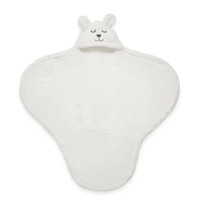 Wikkeldeken Bunny 100x105cm – Off White Jollein met naam