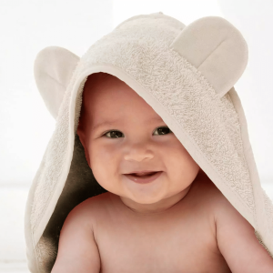 Handsfree Badcape Sand met naam