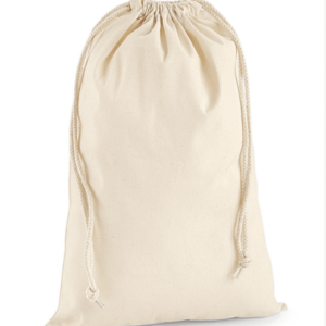 Kerstzak met naam nature (Luxe)