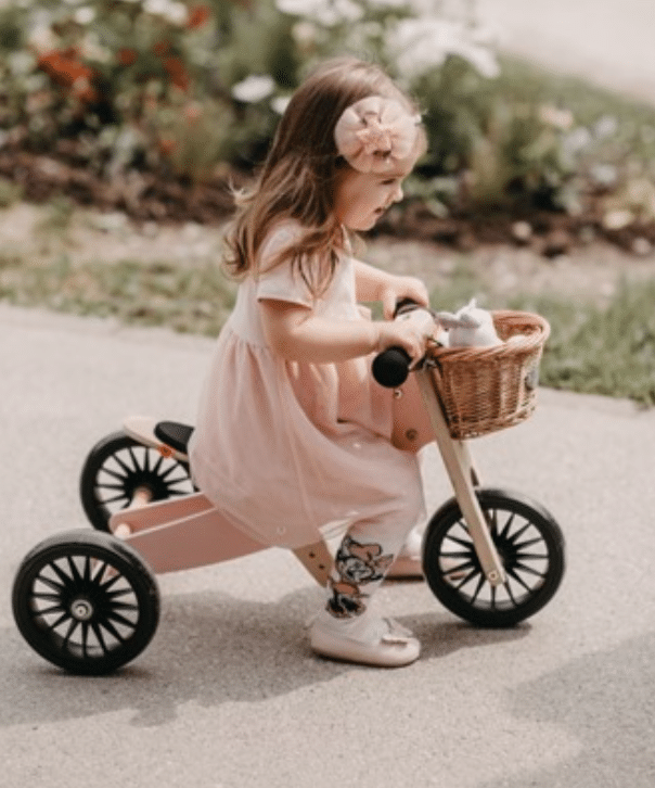 Kinderfeets 2-in-1 houten loopfiets driewieler Tiny Tot Cream - Afbeelding 3