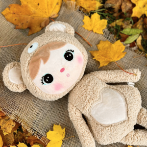 XL Teddy Bear pop Beige met naam (Metoo Doll) (70cm) (origineel)