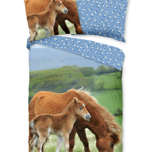 Dekbedovertrek Paard met veulen met naam