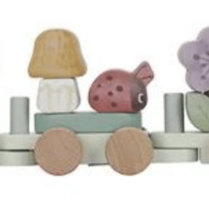 Houten Blokkentrein Egel – Fairy Garden met naam (gegraveerd)