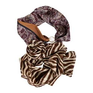 Small scarves - 2 pack - Zebra/Paisley mix