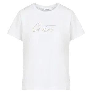 T-SHIRT MET COSTER BORDUURWERK - White