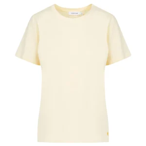 T-SHIRT MET RONDE HALS - KORTE MOUWEN - Butter yellow