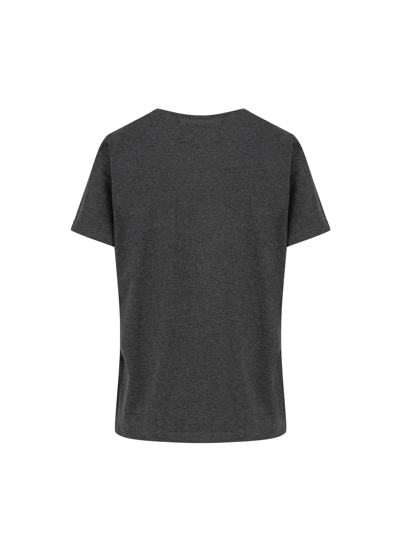T-SHIRT MET RONDE HALS - KORTE MOUWEN - Dark Grey Melange - Afbeelding 3