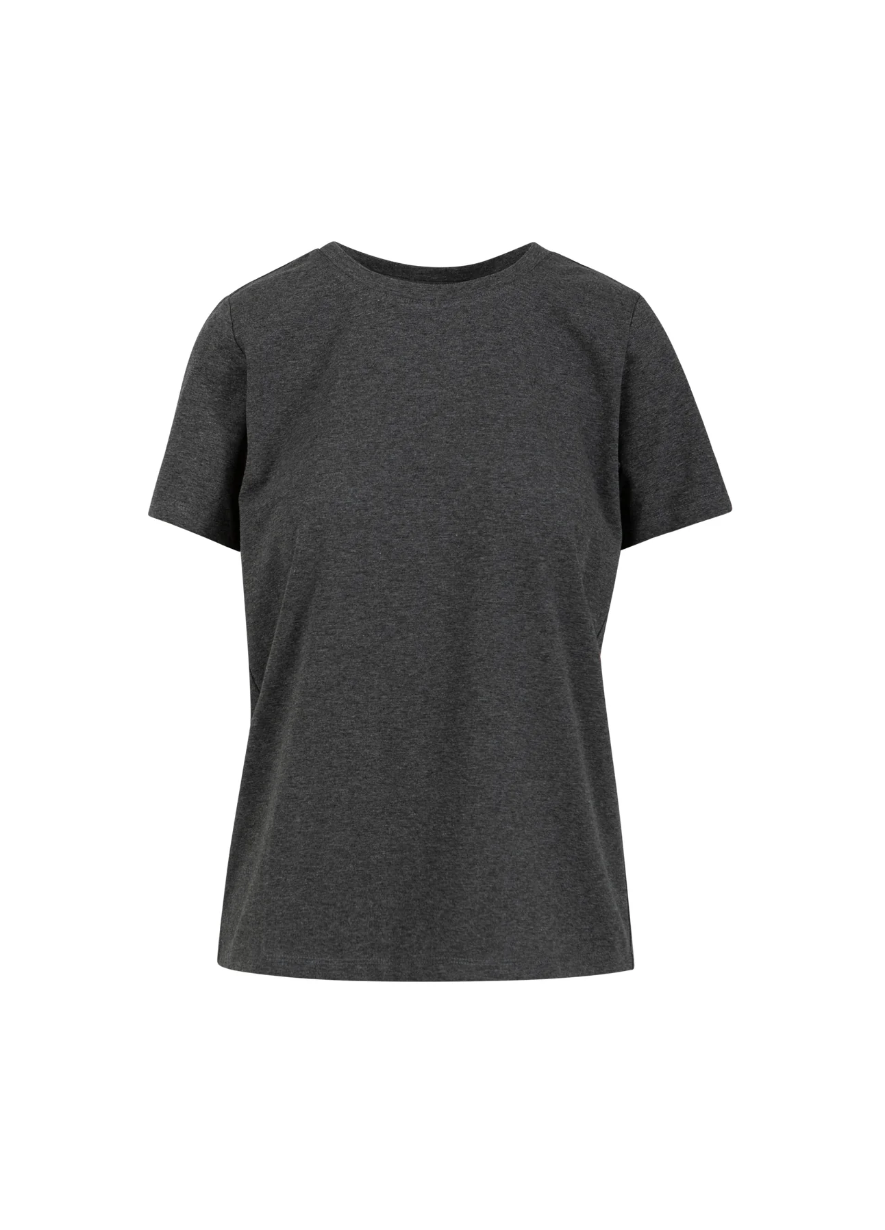 T-SHIRT MET RONDE HALS - KORTE MOUWEN - Dark Grey Melange - Afbeelding 2