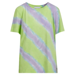 T-SHIRT W. DIP DYE PRINT - Faded stripe print