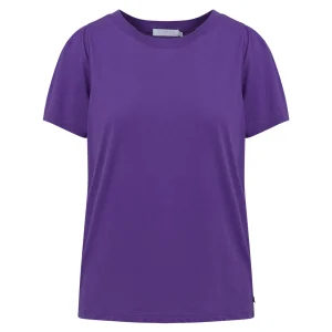 T-SHIRT W. PLEATS - Warm purple