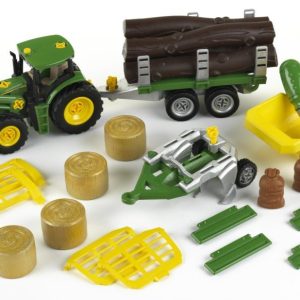 John Deere constructietrekker+ploeg+aanh.(4 mod)TK3907