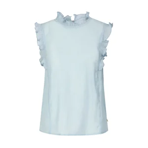 TOP MET VOLANTS - Bright blue