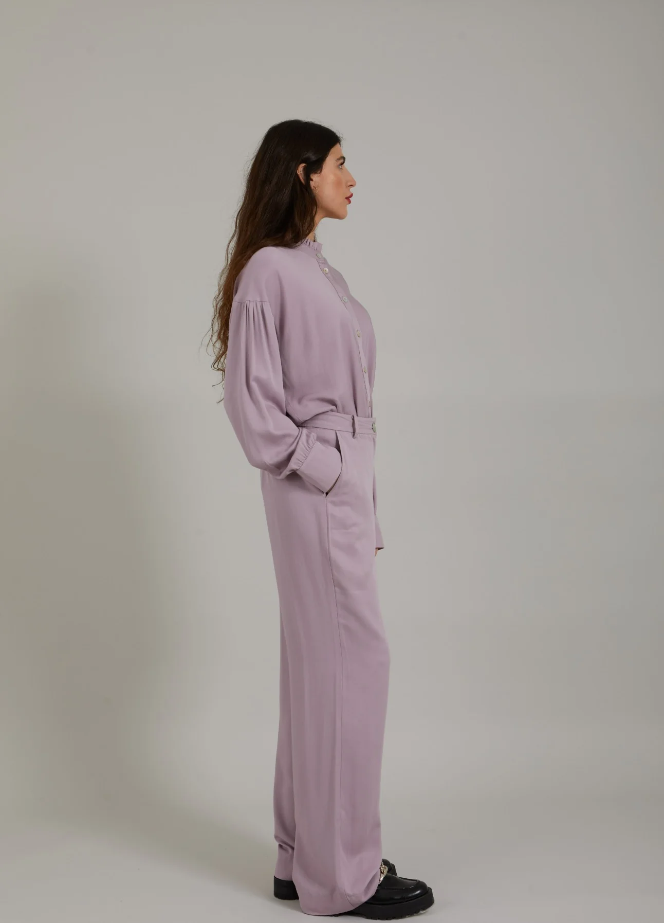 TROUSERS MADE WITH LENZING™ ECOVERO™ VISCOSE - Dusty purple - Afbeelding 7
