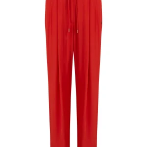 TROUSERS W. PLEATS - STELLA FIT - Lipstick red