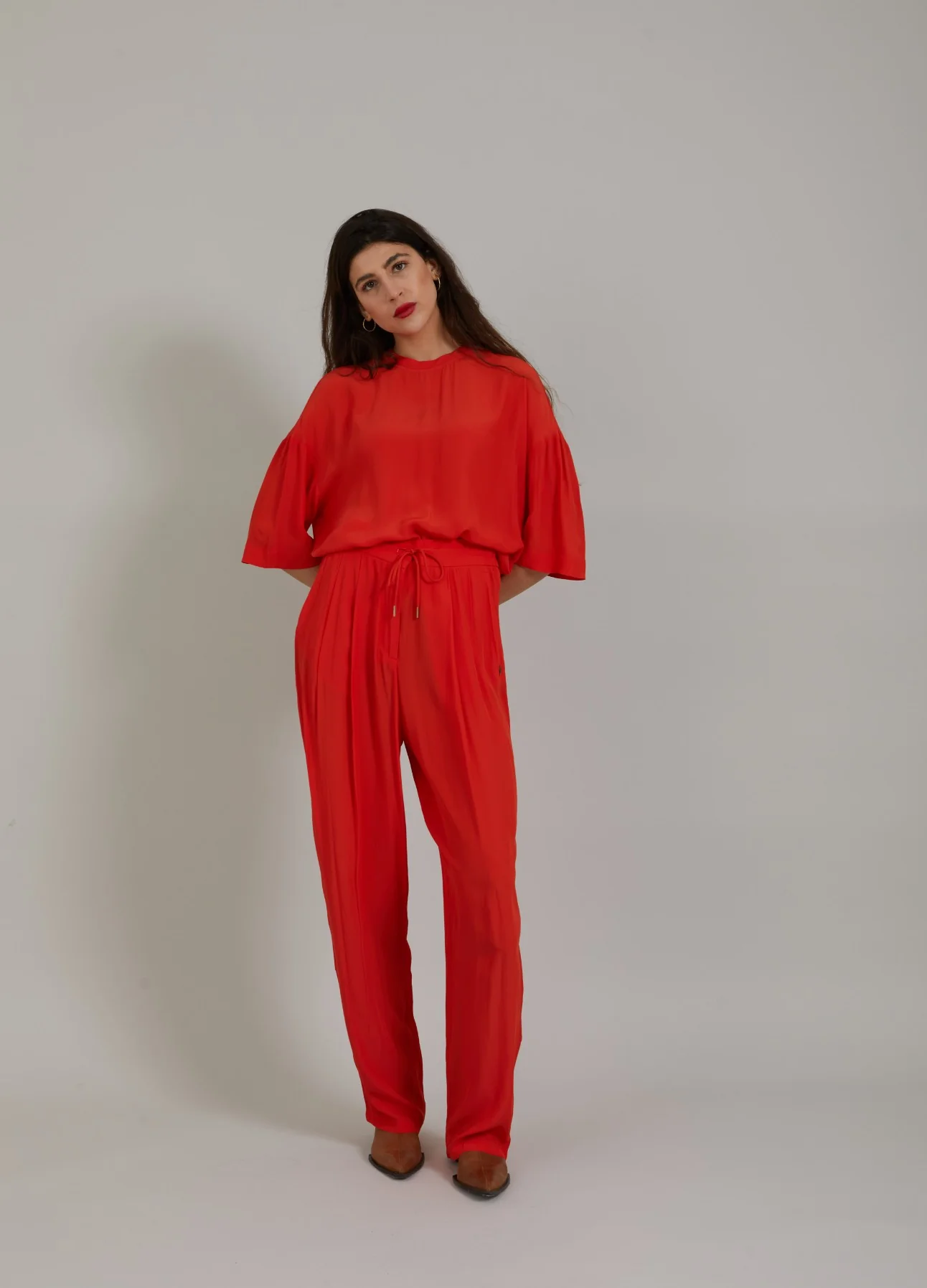 TROUSERS W. PLEATS - STELLA FIT - Lipstick red - Afbeelding 4