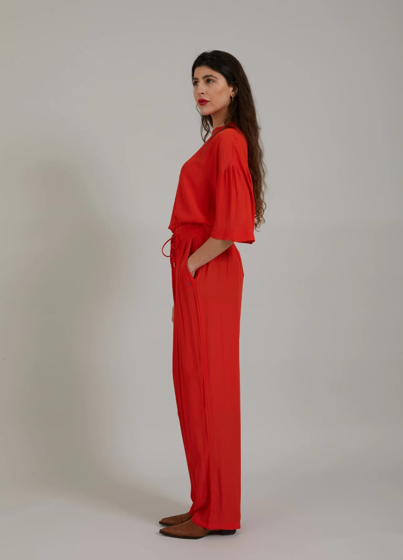 TROUSERS W. PLEATS - STELLA FIT - Lipstick red - Afbeelding 6