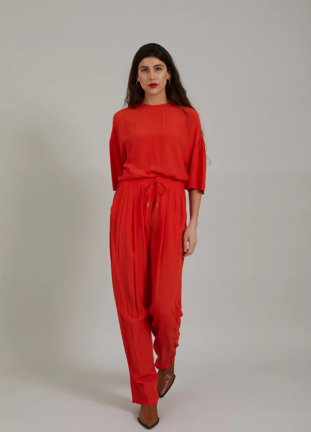 TROUSERS W. PLEATS - STELLA FIT - Lipstick red - Afbeelding 7