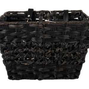 Volare Gevlochten Rieten Fietsmand Zwart