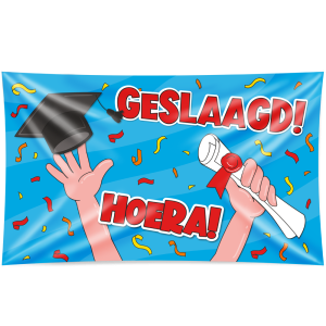 XXL Gevel vlag Geslaagd cartoon