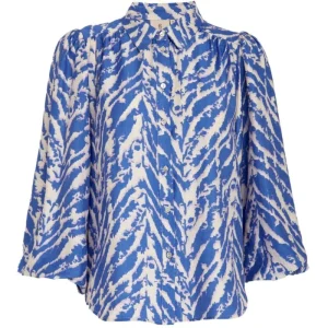 Amporo Blue geprint shirt Maria