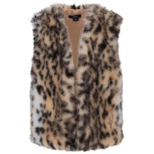 Animal geprinte fur gilet Kath