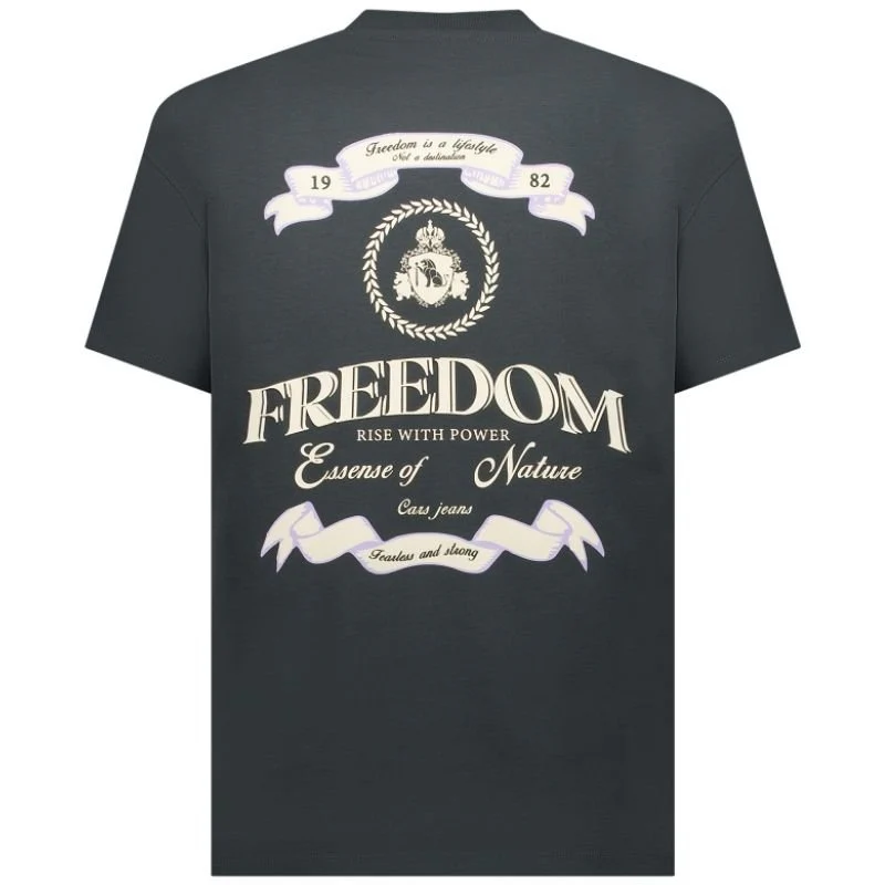 Antracietgrijs backprint t-shirt Nazuro - Afbeelding 3