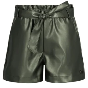 Armygroene fake leather short Fay-Linn