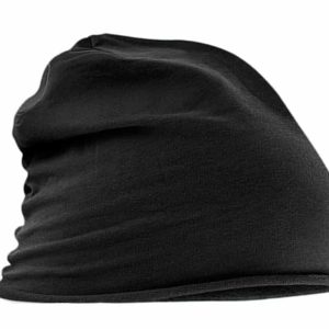 Beanie Jersey met naam (Zwart)