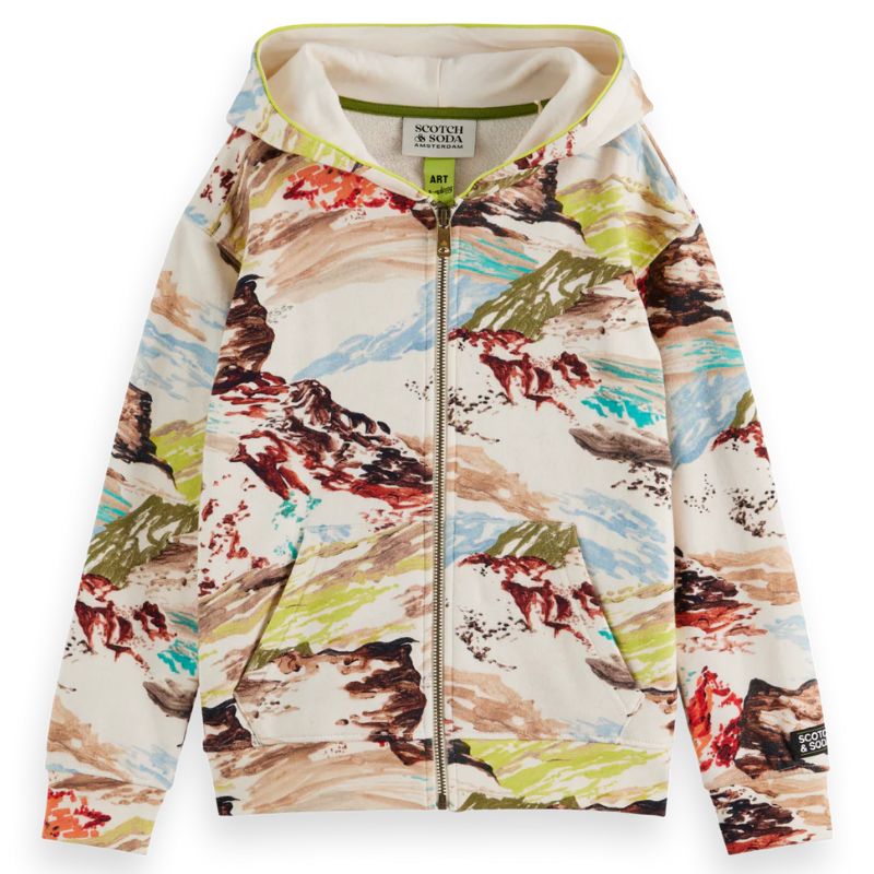 Beige allover geprint relaxed fit vest - Afbeelding 2