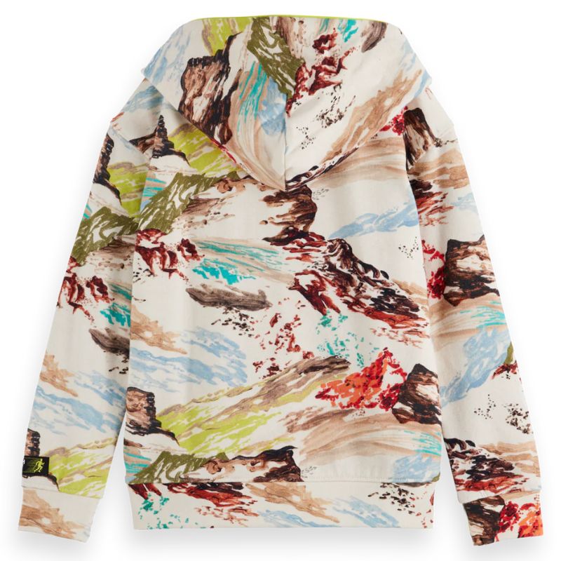 Beige allover geprint relaxed fit vest - Afbeelding 3