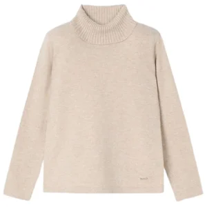 Beige basic knitting turtle neck