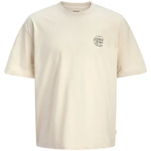 Beige crew neck t-shirt Niagara Typo