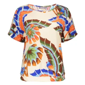 Beige geprinte top 52173