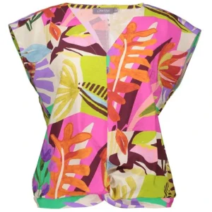 Beige geprinte top 53212