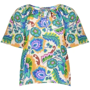 Beige geprinte top 53474