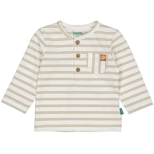 Beige gestreept shirt Henley 261009