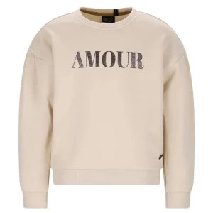 Beige kit sweater met print Danee