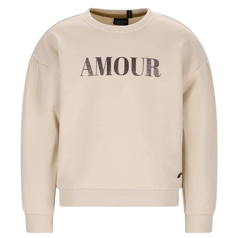 Beige kit sweater met print Danee