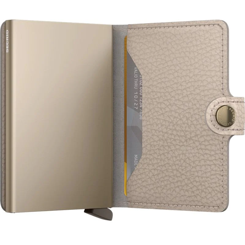 Beige kleurige miniwallet Pebble Latte - Afbeelding 3