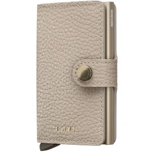 Beige kleurige miniwallet Pebble Latte