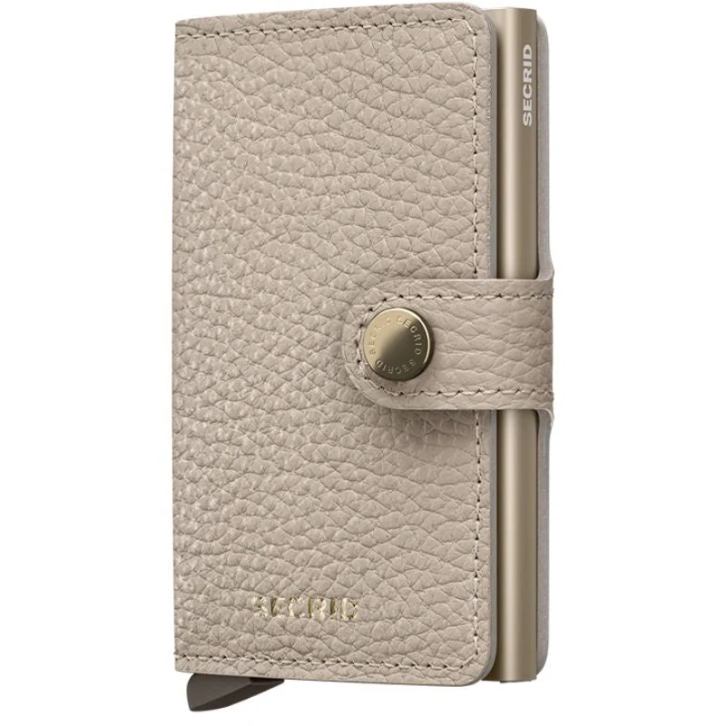 Beige kleurige miniwallet Pebble Latte - Afbeelding 2