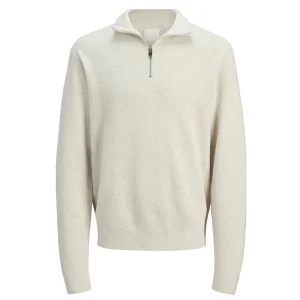 Beige knit sweater Blamilano zip
