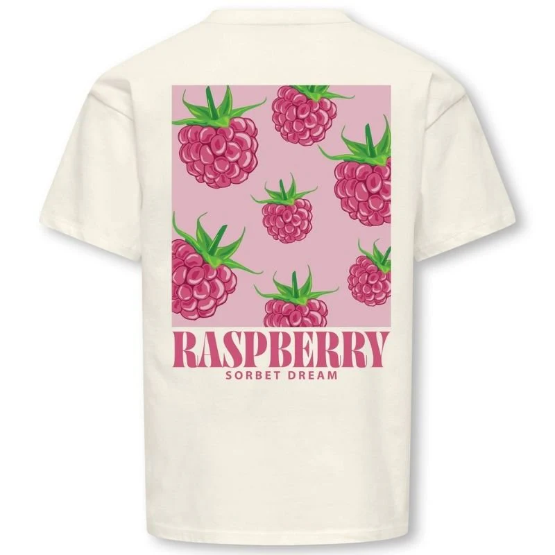 Beige met framboos loose fit t-shirt Carina Life - Afbeelding 3