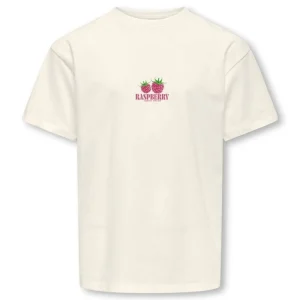 Beige met framboos loose fit t-shirt Carina Life