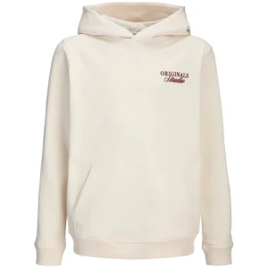 Beige met rode relaxed fit hoodie Norrebro