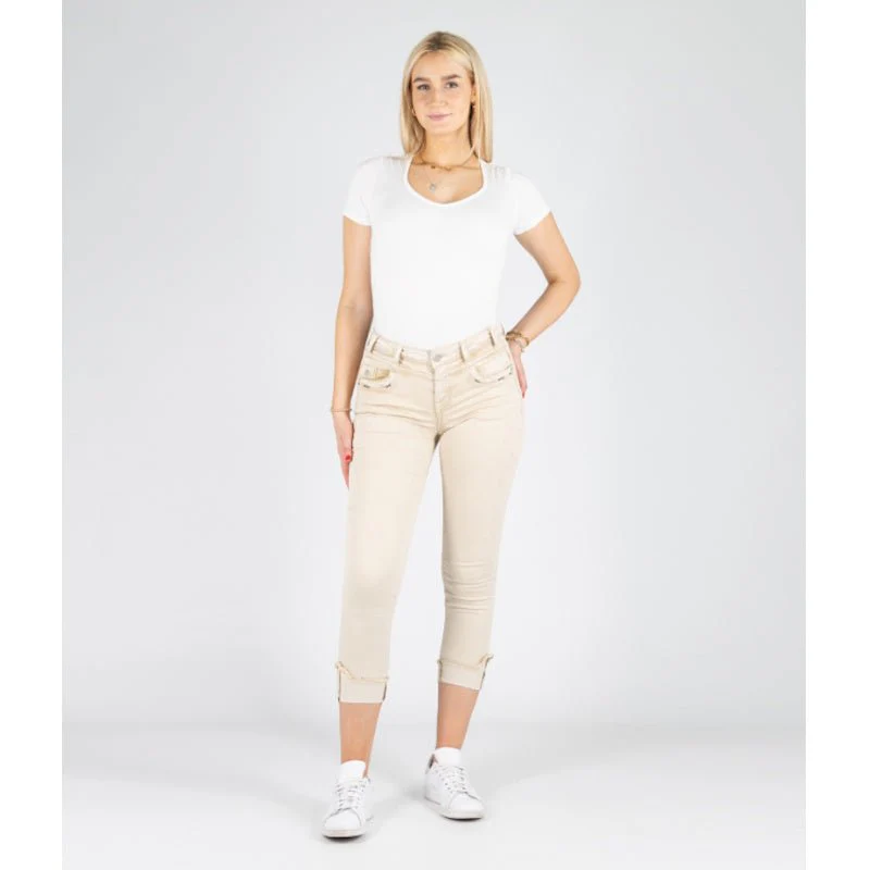 Beige regular broek Rita