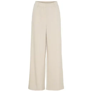 Beige wide leg pantalon Felicia