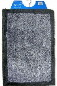 Badmat 60 x 90 cm zwart grijs