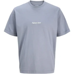 Blauw crew neck t-shirt Norrebro Emb