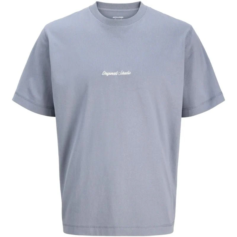 Blauw crew neck t-shirt Norrebro Emb